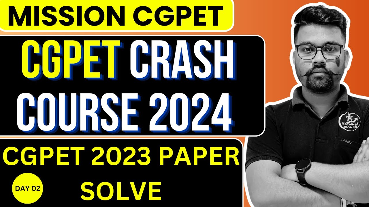 🔴CGPET 2024 CRASH COURSE | CGPET 2023 PAPER SOLVE | 