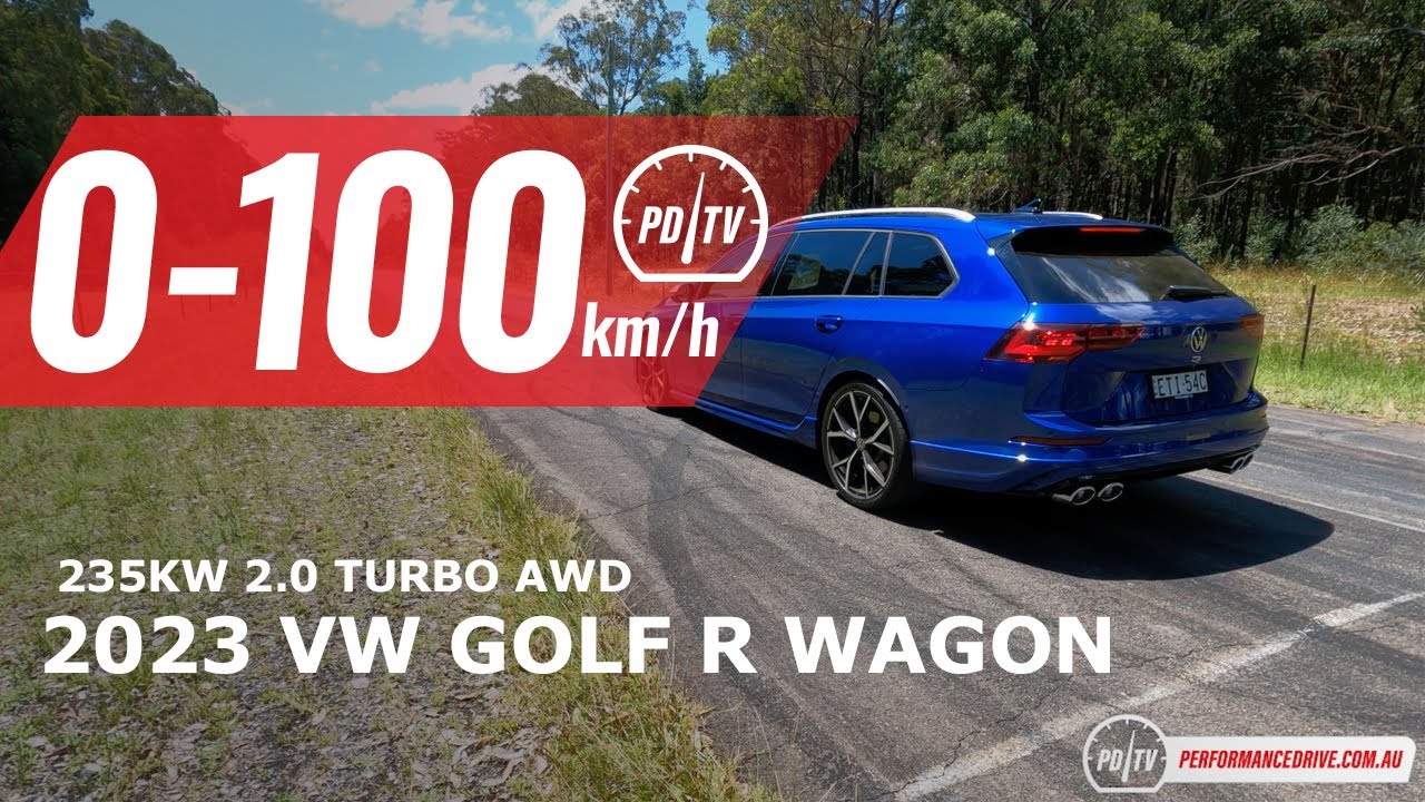 2023 Volkswagen Golf R wagon 0-100km/h & engine sound - YouTube