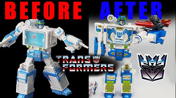 Hasbro Soundwave Shattered Glass Review with Toyhax Stickers + Transformation & Filler Kit