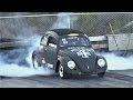 VW bug vs Ford Mustang GT, street cars drag racing