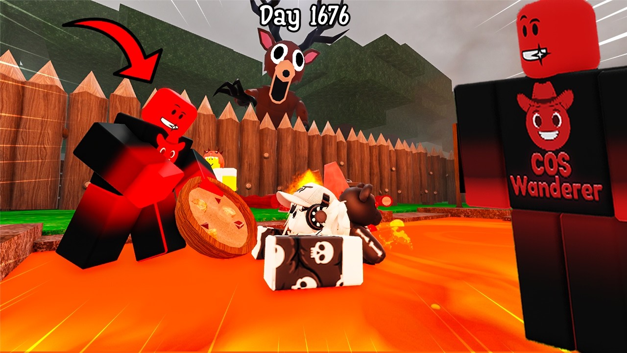 I Survived in the Ultimate Lava Base in 99 Nights in the Forest