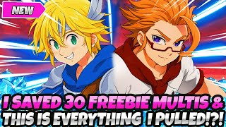 I SAVED 30 FREE MULTIS FOR THE 3.5 ANNIVERSARY BANNER & THIS IS WHAT I GOT..... (7DS Grand Cross)