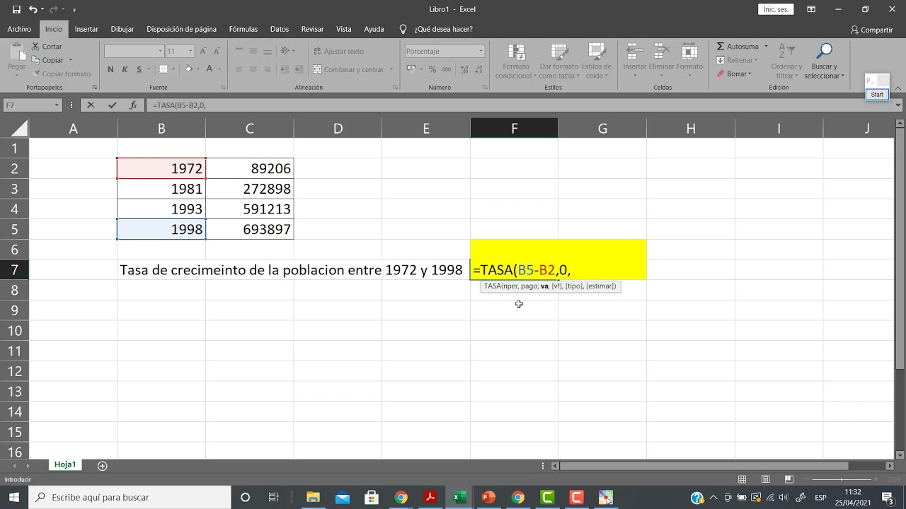 Tasa de crecimiento poblacional