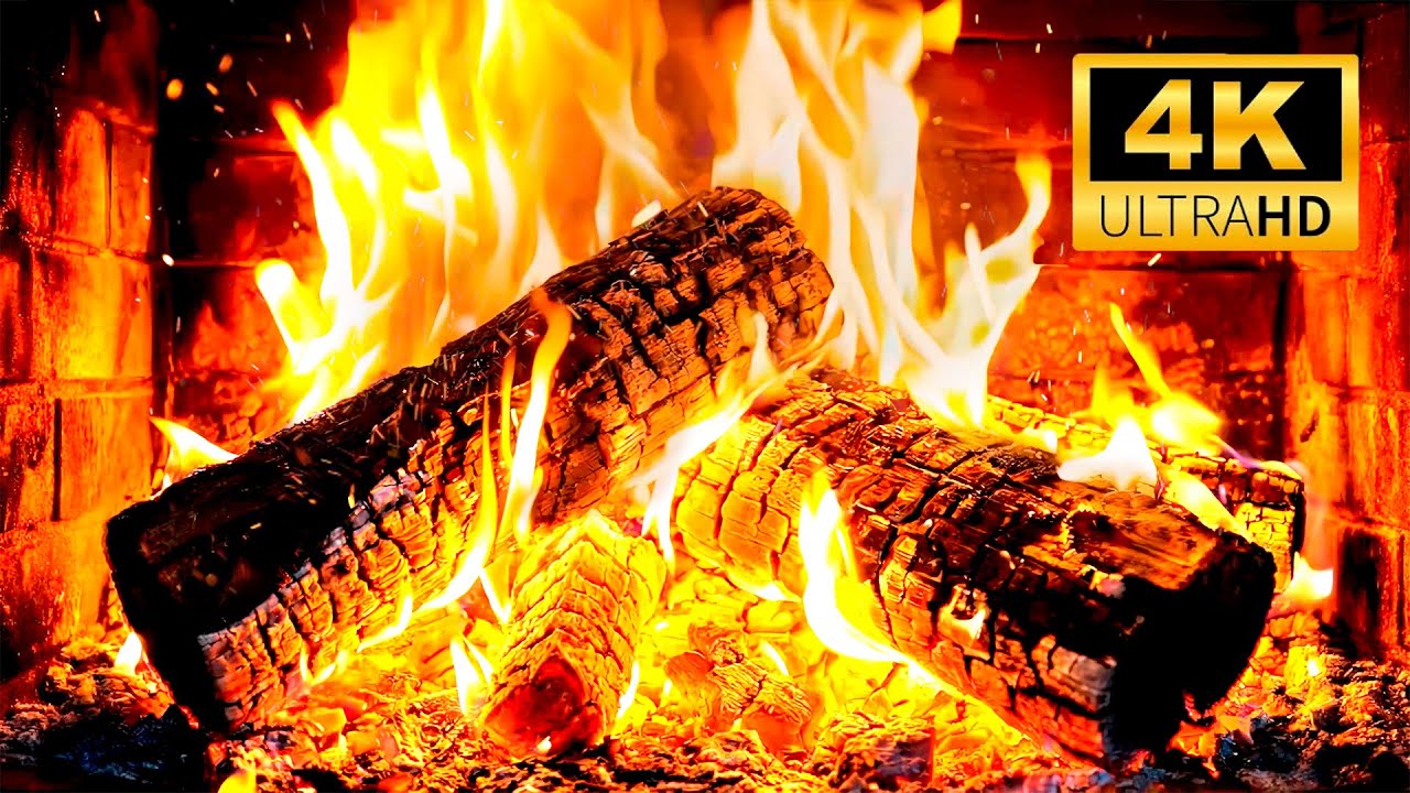 🔥 Уютный камин 4K (12 часов) – Реалистичное потрескивание огня для сна