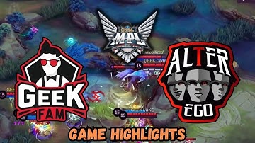 Geek Fam ID VS Alter Ego - Game Highlights | MPL ID S12 | GEEK VS AE