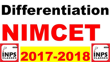 Differentiation NIMCET 2017-2018  Solution of Previous Years Questions Class by Nitin Agrawal
