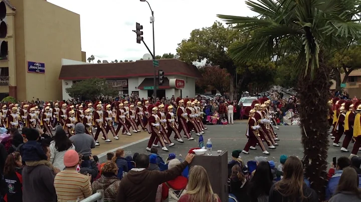The USC band play at the 2017 Rose Parade