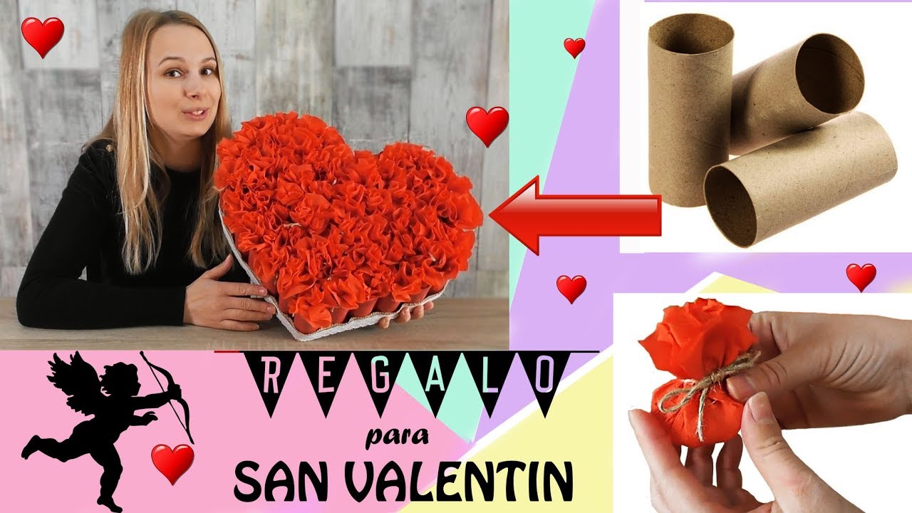 IDEAS TO GIVE IN VALENTINE 2019 RECYCLING CARD TUBES Diy Valentine's Day #  2019 