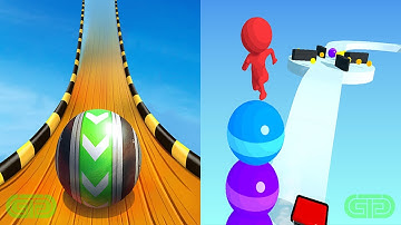 Sky Rolling Ball 3D Vs Stack Rider Android iOS Mobile Gameplay Walkthrough 70514