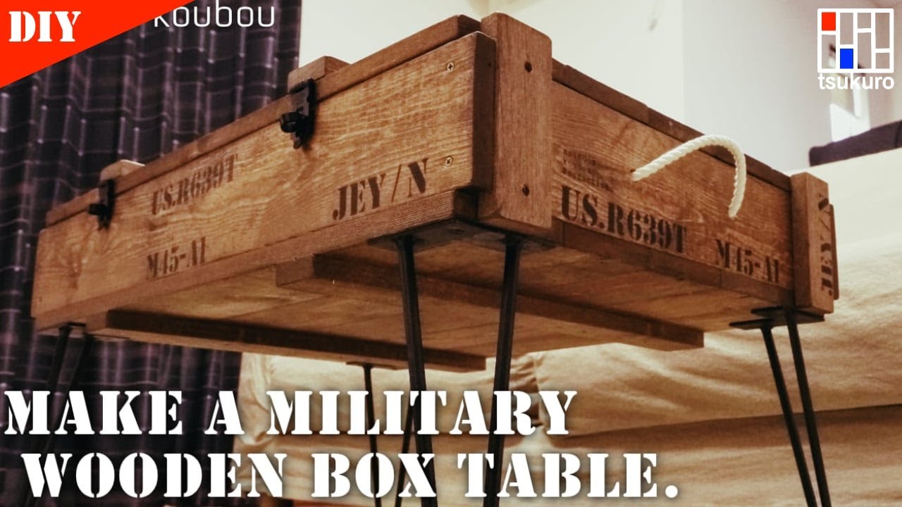 Make a military wooden box-style low table for your living room