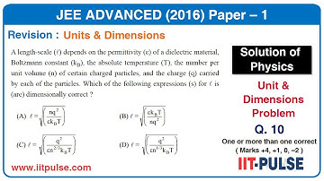 Solution of JEE Advanced 2016 physics (Mechanics) P-1 Q.10