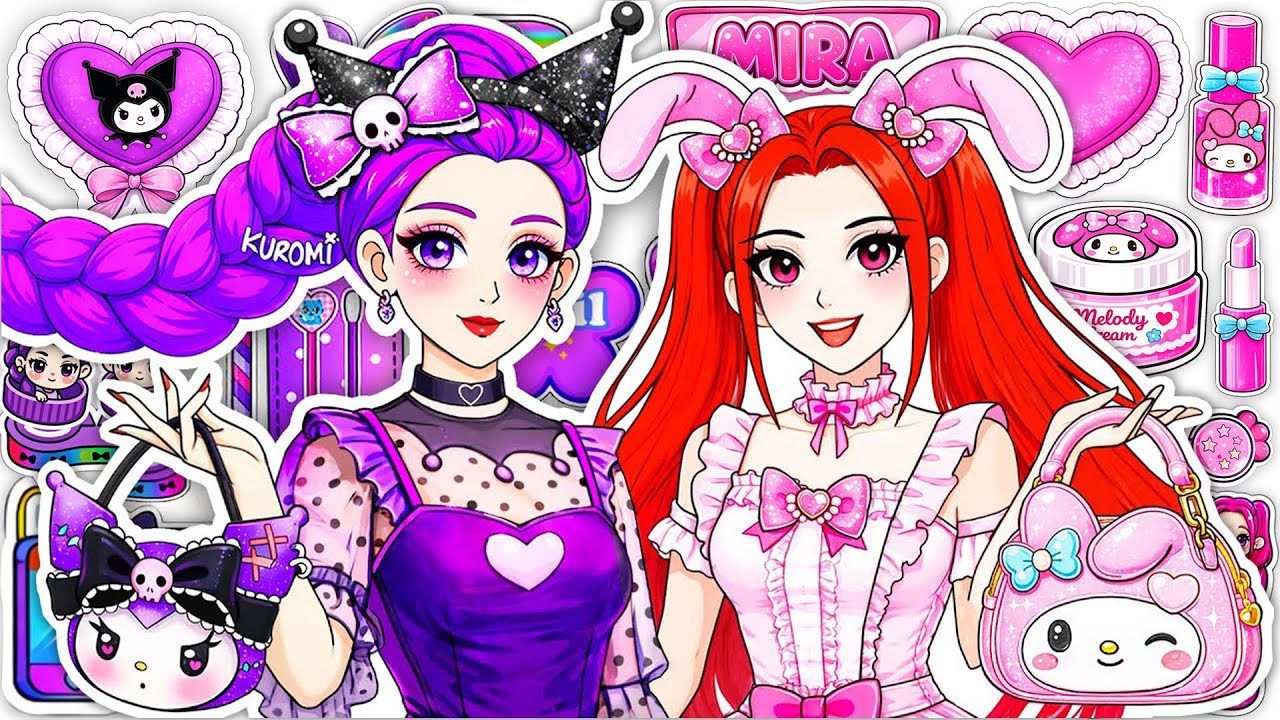 💖Paper DIY💖 Kpop Demon Hunters Rumi Mira Cosplay Kuromi My Melody Skincare Makeup Blind Bag Unboxing