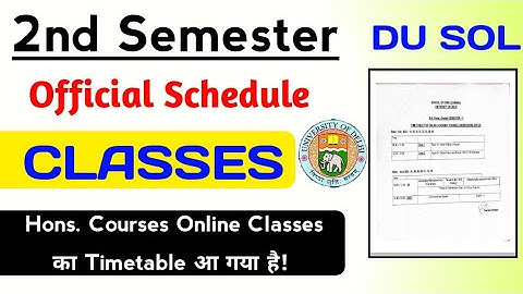 SOL Second Semester Classes Starts For Hons. courses 2022 | SOL 2nd semester Classes Update 2022