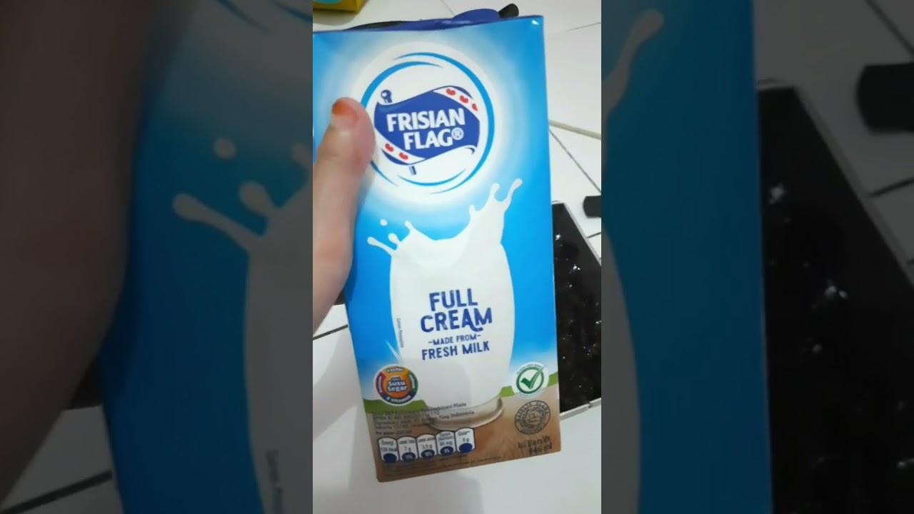 Buat minuman dari agar coklat dan susu caur full cream