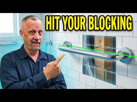 Video preview: Install a Shower Grab Bar Perfectly Level (Laser & Blocking Method)