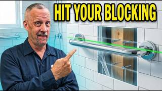 Install a Shower Grab Bar Perfectly Level (Laser & Blocking Method)