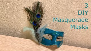 DIY 3 Masquerade Masks-Halloween Costume Idea