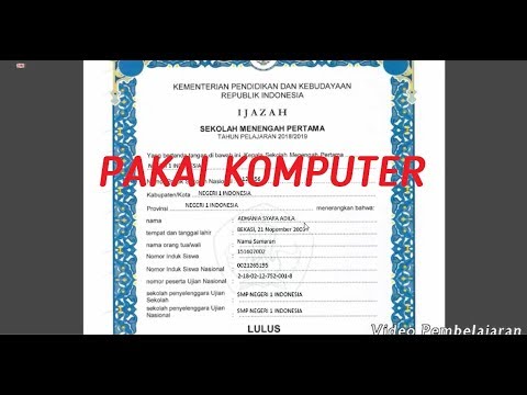 Video: Cara Mencetak Ijazah