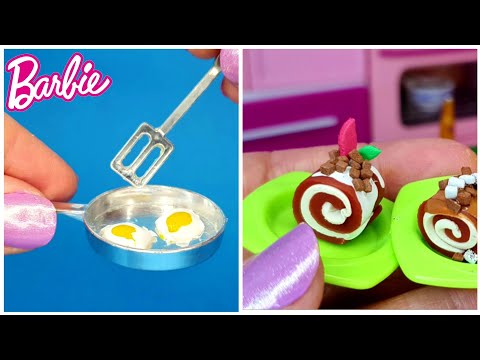 DIY Barbie Bebekler İçin Minyatür Yiyecekler Nasıl Yapılır | Barbie Eşya Yapımı ~ 5 dakikada hallet