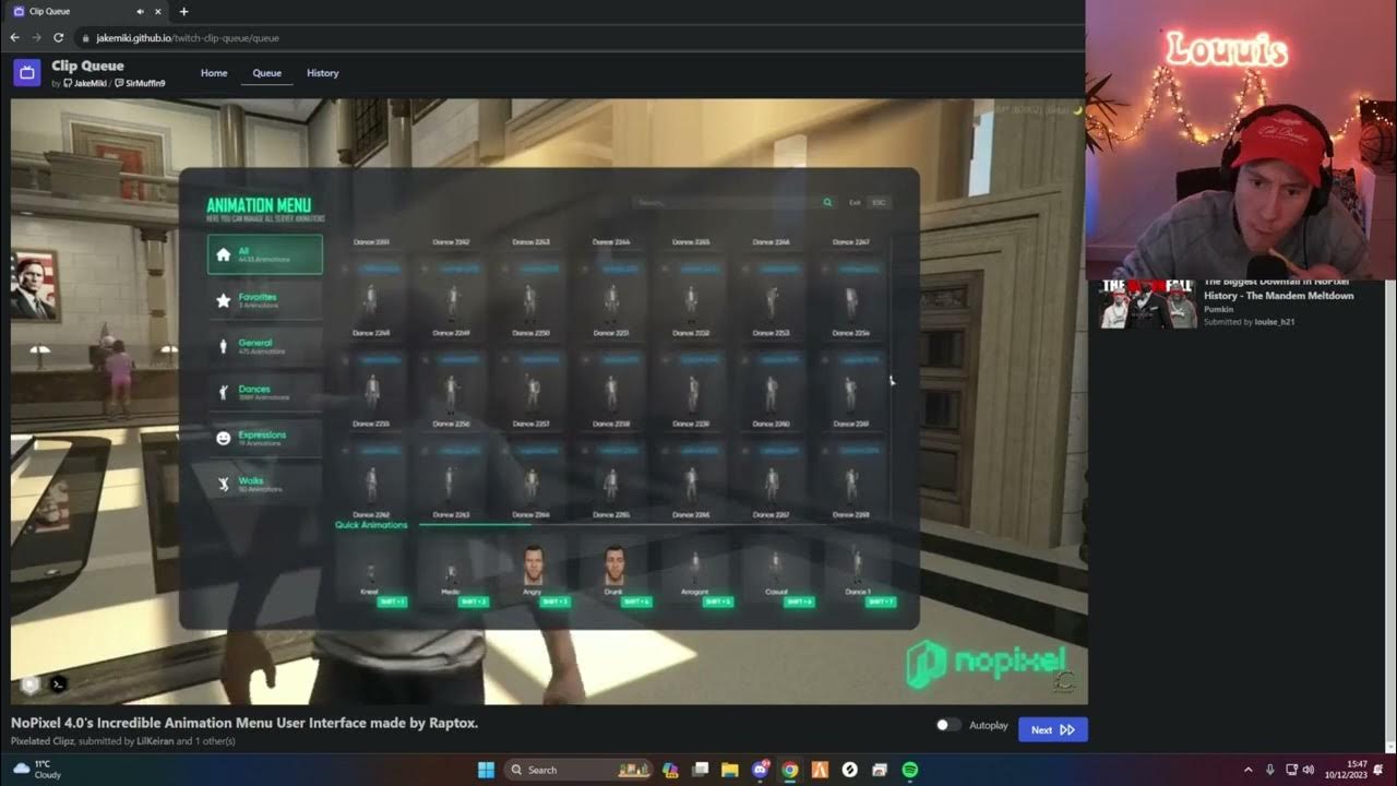 Louu reacts to new emote menu for nopixel 4 0 mandem nopixel gta rp