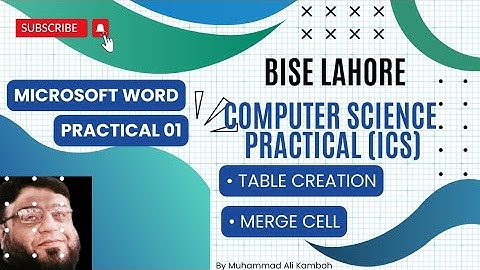 Computer Science Practical ICS Part 2 ||MS Word Solution 2024 BISE Lahore ||Practical 01