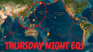 Western areas of the Pacific Plate very active today.. Earthquake update Thursday Night.