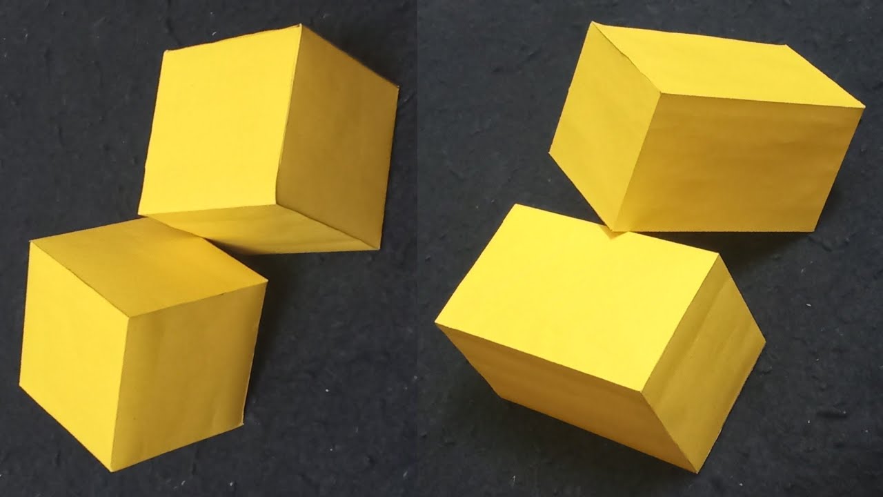 How to make a paper cube and cuboid | origami paper cube and cuboid | paper 3d model | paper craft
