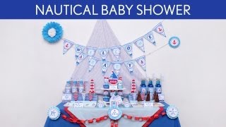 Nautical Baby Shower Party Ideas \/\/ Nautical - S5