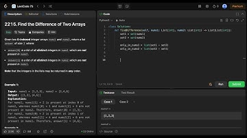 Leetcode 75 - Find the Difference of Two Arrays - 20 of 75 - Python - Leetcode Solution