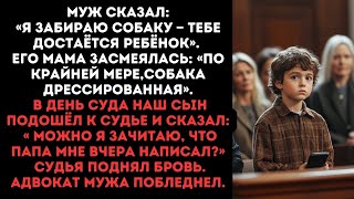 видео: Муж сказал:Я забираю собаку —тебе достаётся ребёнок. Свекровь засмеялась: собака хоть дрессированная картинка: Муж сказал:Я забираю собаку —тебе достаётся ребёнок. Свекровь засмеялась: собака хоть дрессированная