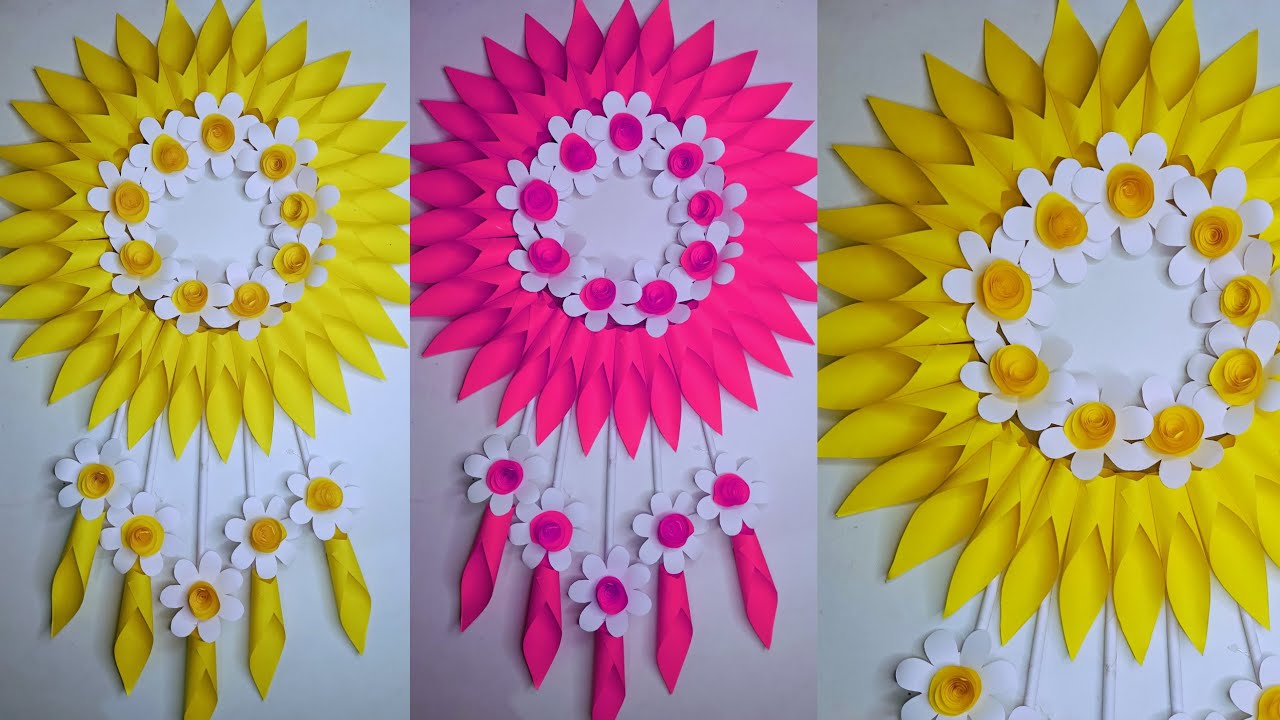 how To Make Beautiful Wall Decoration Wall Hanging Craft With Paper/ Art And Craft