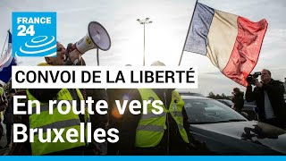 Convoi anti-passe vaccinal : des centaines de véhicules en route vers Bruxelles • FRANCE 24