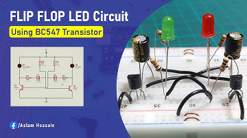 FLIP FLOP LED Flasher Circuit using BC547 Transistor: Breadboard Project
