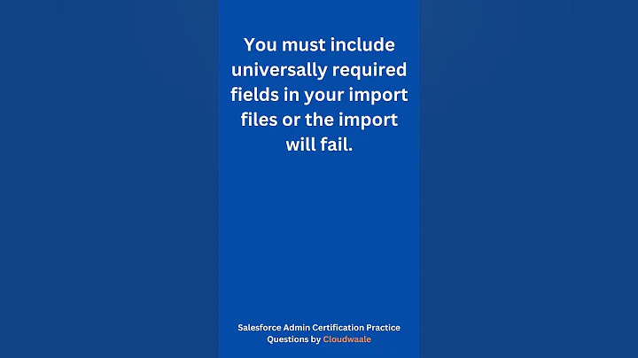 Salesforce Admin 1 Certification Exam Practice Questions by Cloudwaale Q-16 #saleforce #salesforce