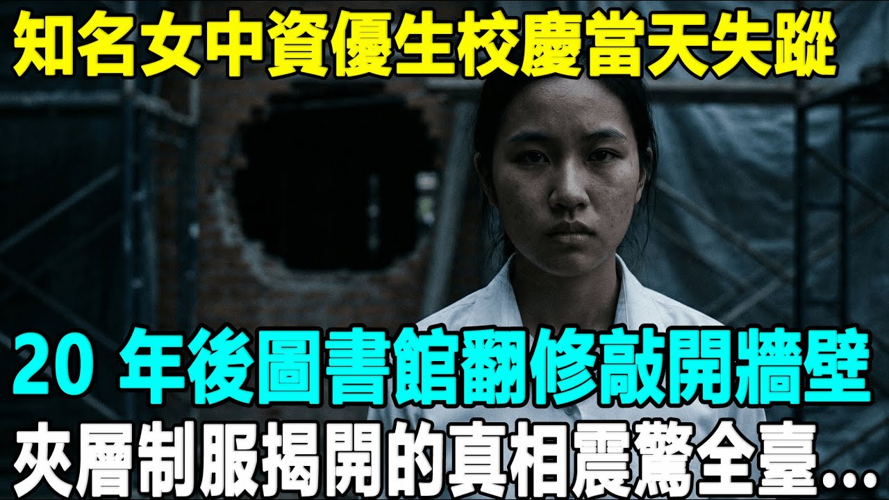 知名第一女中資優生在校慶當天離奇失蹤，20年後圖書館翻修敲開牆壁，夾層裡那件發黃的白制服，讓苦等的女兒的老母親當場淚崩...