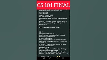 📚 CS101 Final Term Past Paper | Important Questions & Solutions 🎓