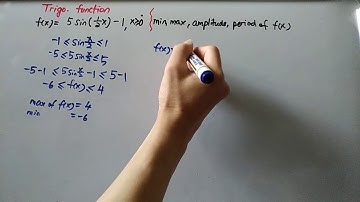Trigonometric Function -min/max, amplitude, period