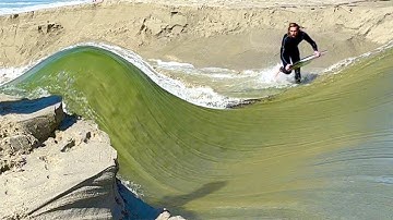 River connected to Ocean and formed waves to surf!