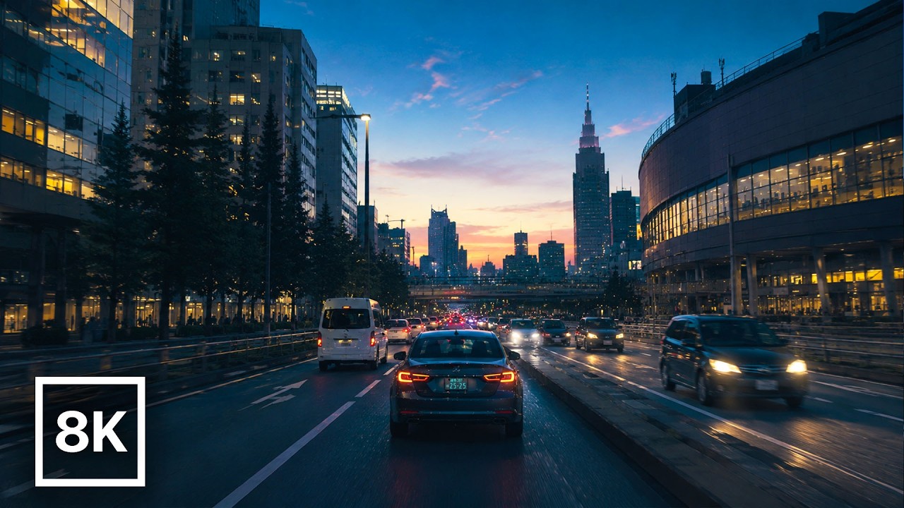 Tokyo Blue Hour Drive 🌙 Shinjuku to Chuo Expressway / 8K 60fps HDR / No Music