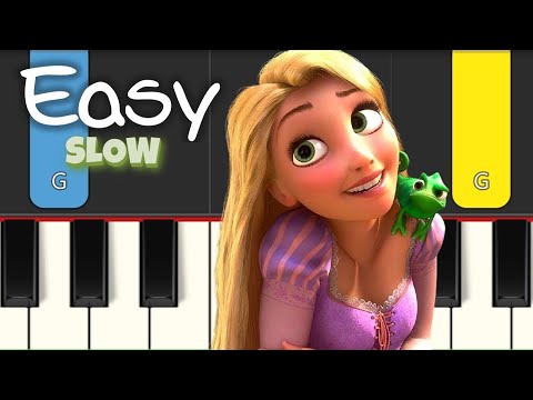 I See The Light Tangled EASY PIANO TUTORIAL Slow Version