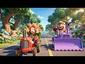 Baby Monkey Learns to Operate a Digger at the Worksite|Kids Storytime