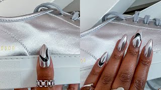 Silver Chrome Nails | Nails To Match My Sneakers...Kinda | Swirl Nails by Nail Journal 3,188 views 1 year ago 16 minutes