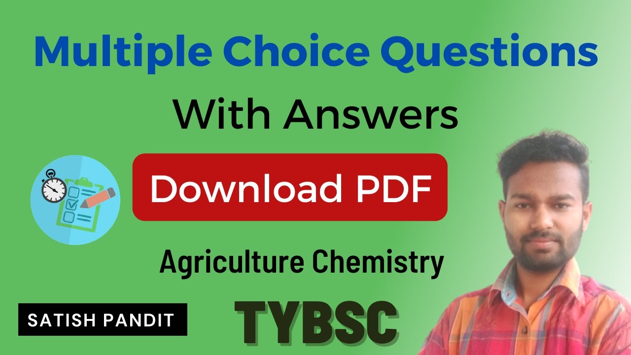 TYBSC Agriculture Chemistry MCQ Questions with Answers PDF Download