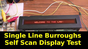 Single Line Burroughs Display Test