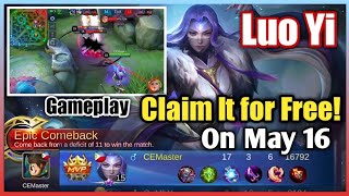 Luo yi • upcoming free hero | claim it on may 16 another op mobile
legends: bang