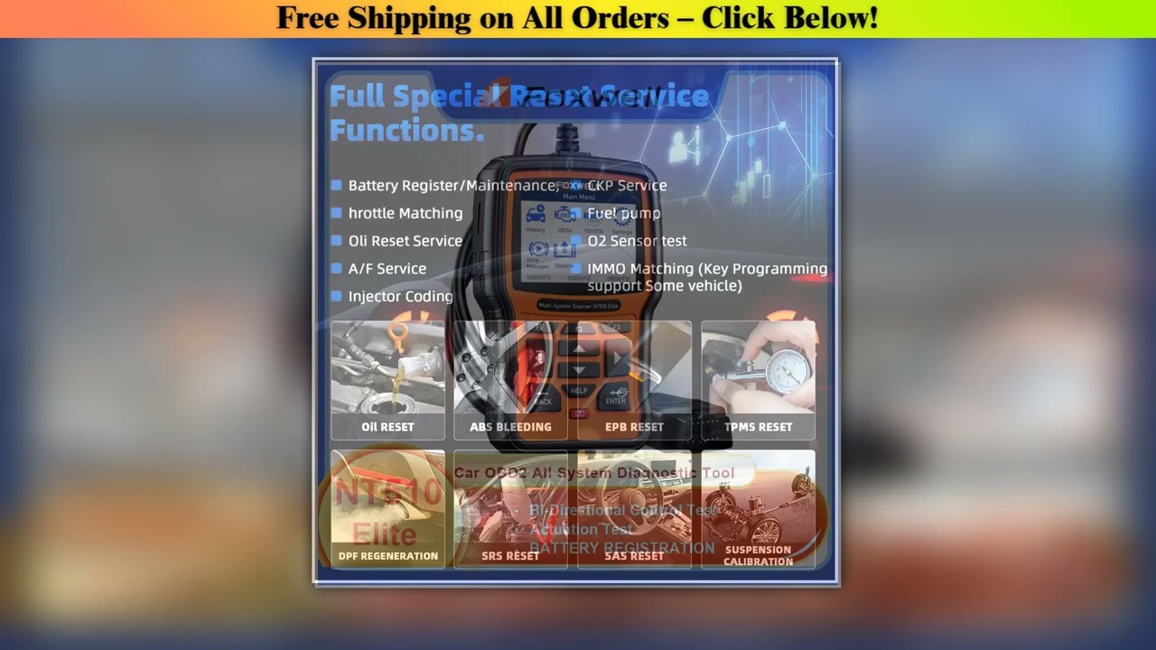 OBD2 Scanner Full System Code Reader Active Test FOXWELL NT510 Elite ECU Coding OBD