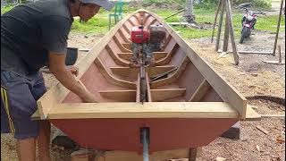 PEMBUATAN PERAHU KAYU || Cara cepat dan mudah membuat perahu sampan part 2
