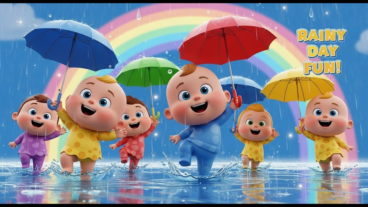 Dancing in the Rain 🌈🌧️☔ | The Rainy Day Poem | Baby Cartoon Song