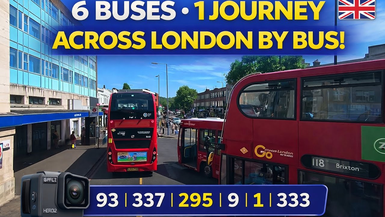 I Crossed London by 6 Buses! 🚌 Morden to Tooting (93, 337, 295, 9, 1, 333)