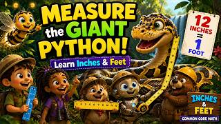 🐍 Measure the Giant Python! | Learn Inches & Feet | Common Core Math